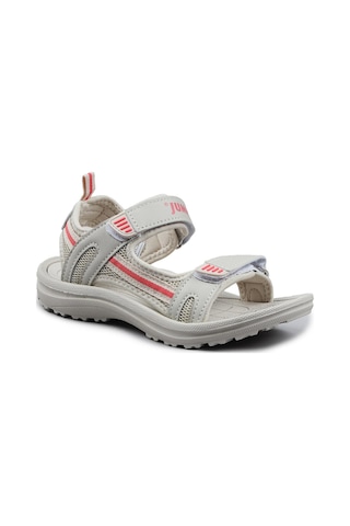 30068 Bej - Somon Pembe Kız Çocuk Cırtlı Günlük Sandalet 001