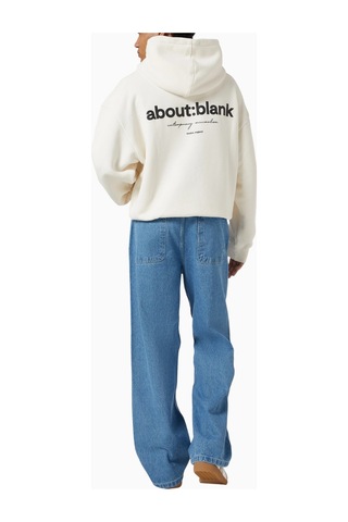 About Blank Off White Heavyweight Cotton Box Hoodie Erkek Sweatshirt Kırık Beyaz