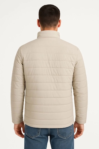 Erkek Bomber Mont Ceket Su İtici Kumaş, Kapitone Astarlı, Fermuarlı, Kışlık - Bej Bej