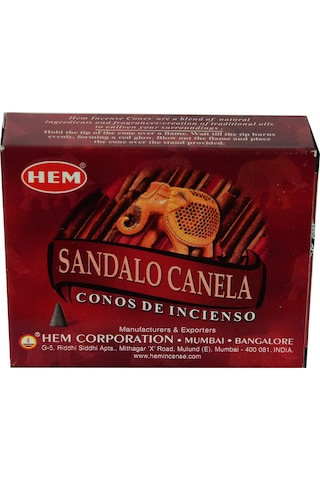 Hem Sandal Tarçın Kokulu 10 Konik Tütsü Sandal Cinnamon