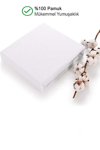 Ozn Home %100 Pamuk Sivi Geçi Rmez Yatak Alezi Tek/çi Ft/battal Boy Koruyucu Çarşaf Alez Beyaz