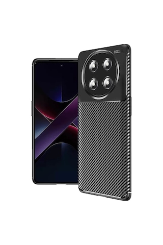 Newface Honor Magic 7 Lite Kılıf Auto Focus Karbon Kapak - Siyah Resimdeki