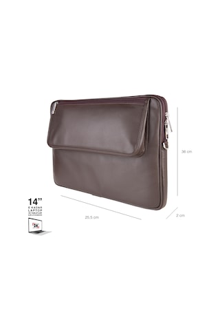 2k S.deri Laptop Çantası,tablet Çantası,14'' İnç,vegan,omuz Ve Valiz Askılı,aksesuar Ve Evrak Cepli,25.5 36 2 Cm.,kahverengi Omuz Çantası