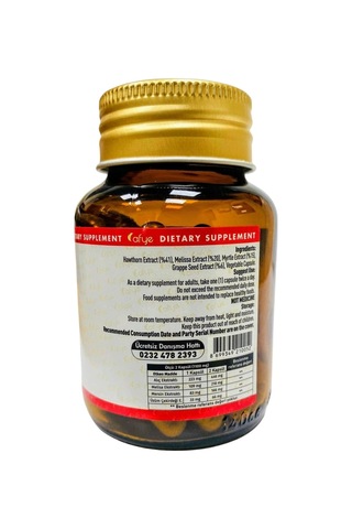 Afye Hawthorn 600 Mg Alıç-Melisa-Üzüm Çekirdeği Özü 60 Kapsül