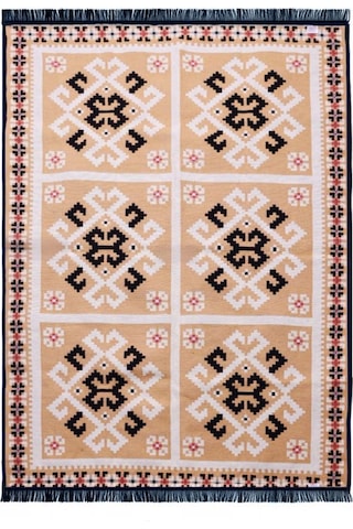Bigghome Çift Taraflı Kilim, Makinede Yıkanabilir, Modern Desenli, 80 150 Cm, Sa25mk