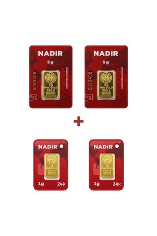 Nadir Gold 24 Ayar 12 Gram Külçe Altın 2 Adet 5 Gram Külçe Altın + 2 Adet 1 Gram Külçe Altın