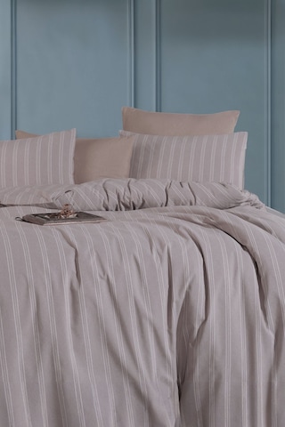 Organik Keten Çift Kişilik Nevresim Takımı Kahverengi