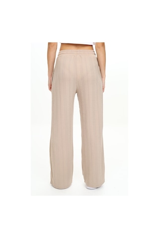 Denokids Kız Çocuk Geniş Paça Bej Basic Eşofman Altı Renkli Bej