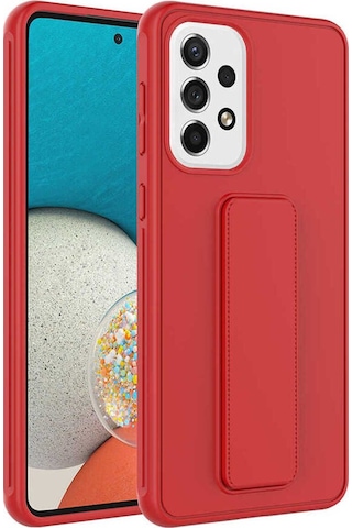 Samsung Uyumlu Galaxy A13 4g Kılıf Zore Qstand Kapak Kırmızı