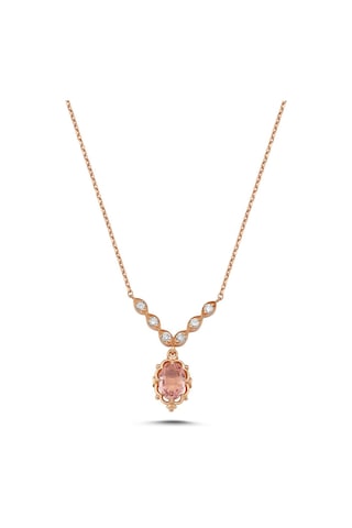 1,11 Karat Pırlantalı Morganit Kolye