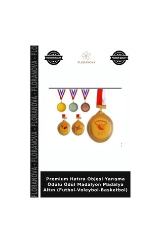 Floranova Premium Hatıra Objesi Yarışma Ödülü Ödül Madalyon Madalya Altın Futbol-voleybol-basketbol
