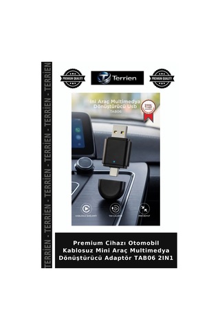 Premium Cihazı Otomobil Kablosuz Mini Araç Multimedya Dönüştürücü Adaptör Tab06 2ın1 Diğer