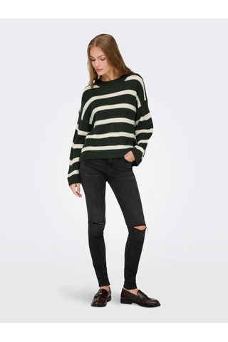 Jdy Jdyjusty L/s Stripe Pullover Kadın Kazak 15264902 Yeşil