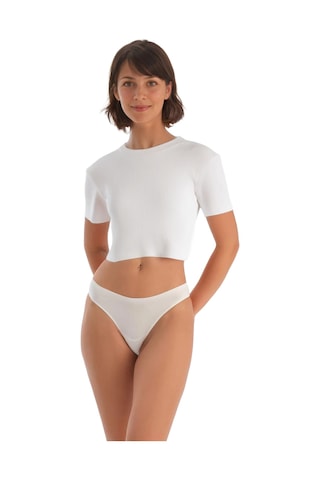 Kadın Pamuklu Basic Tanga Külot, 2'li Paket, Beyaz-siyah Beyaz - Siyah