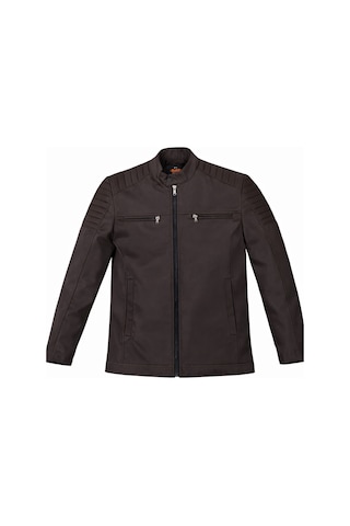 Mero Life Erkek Kahverengi Su Ve Rüzgar Geçirmez Slim Fit Astarlı Mevsimlik Mont