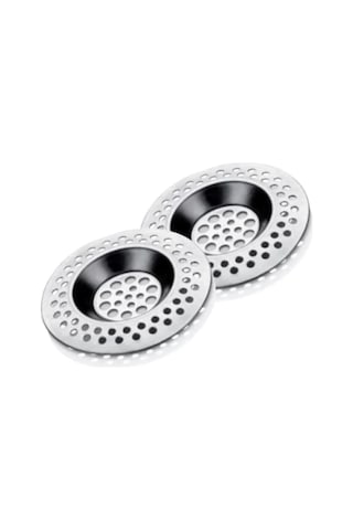 2'li Pratik Lavabo Süzgeci Seti, Metalik, 8 Cm 0.2mm Kenar Kalınlığı