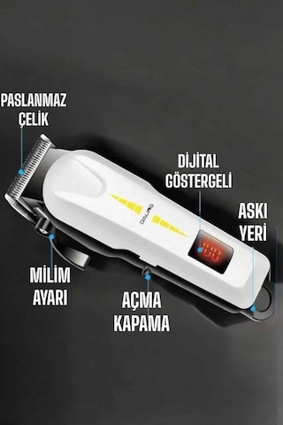 Epilons Tıraş Makinesi Uzun Ömürlü Batarya, Keskin Bıçaklar Ve Profesyonel 1.5 Saat