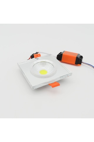 Sunlight Sıva Altı Kare Camlı Led Spot Armatür 10W Beyaz Gün Işığ Beyaz