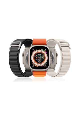 Apple Uyumlu Watch 10 Serisi 46mm Redclick Krd74 Metal Toka Hasır Kordon