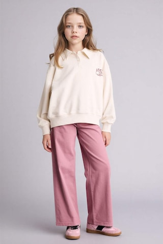 Defacto Polo Yaka Baskılı Sweatshırt Kız Çocuk E6841a826sper85 Ekru-er85