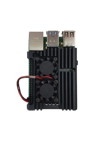 Raspberry Pi 4 Çift Fanlı Alüminyum Kasa Soğutucu