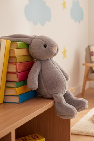 Yumuşacık Peluş Tavşan Hediyelik Bebek Uyku Ve Oyun Arkadaşı 45 Cm Oyuncak Gri