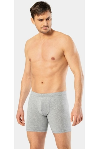 Cacharel Erkek Likralı Uzun Boxer Bel Bantlı 1336/Gri 001