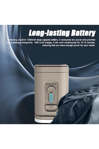 Mufunye Dış Mekan Usb Akıllı Hava Pompa - 200l/dak Inflasyon-deflasyon, Led Işık, 5 Uç, 1200mah Li-pol Batarya - Gri