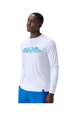 Speedo Ls Graphic Erkek Yüzücü Tişört Beyaz