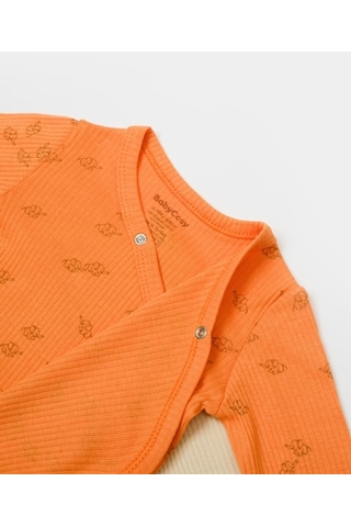 Organik Modal Fil Baskılı 2 Li Kruvaze Uzun Kollu Badi 001