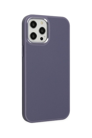 Apple iPhone Uyumlu- 12 Pro Max Kılıf Asya Deri Silikon - Mor