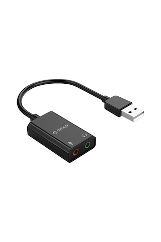 Orico USB 2.0 TRS 3.5mm Jack Girişli Harici Ses Kartı Siyah