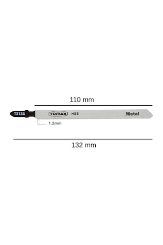 Tomax Uzun Metal Dekupaj Ağzı T318a - 5'li Paket