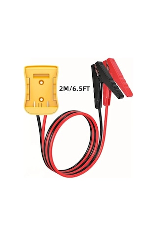 Xuweiwei 12-24v Jump Cable Clip 2m/6.5ft 20v Jumper Kabloları İçin Uyumlu 8awg Araç Akü Başlatma Kablosu