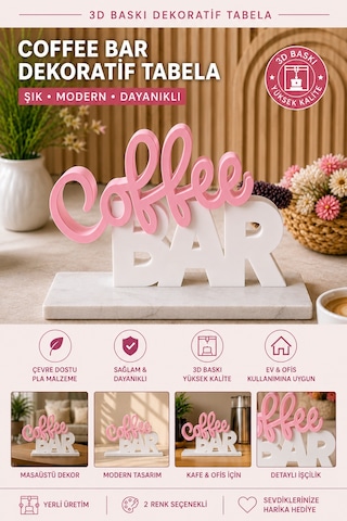 Coffee Bar Dekoratif Masaüstü Tabela 3d Baskı Modern Kafe Ve Mutfak Dekoru 05073139