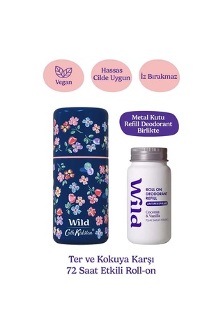 Wild Antiperspirant Roll On Cath Kidston Marble Ditsy Case & Coconut & Vanilla Refill Ter Önleyici 50 Ml