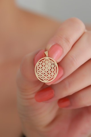 Bayar Gold 14 Ayar Altın Yaşam Çiçeği Kolye Ucu 1,7 Cm Sarı Altın