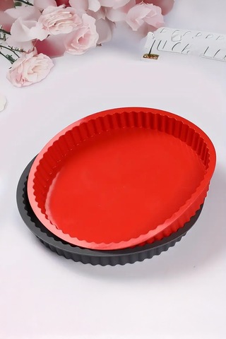 İronika Kalın Silikon Turta Pasta Kalıbı KIrmızı