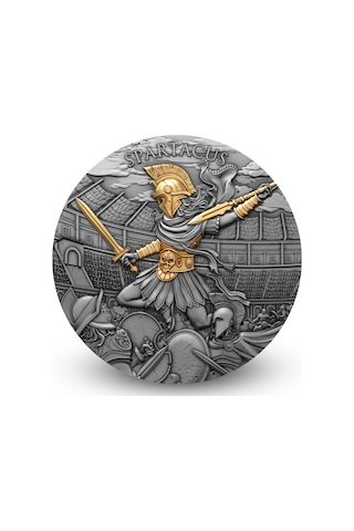 Agakulche Spartacus Savaşçı Altın Kaplama Gümüş Sikke Coin
