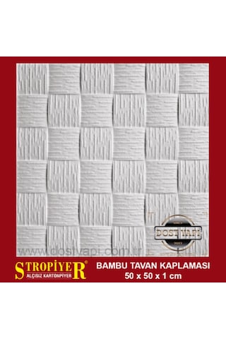 Stropiyer Tavan Kaplama Bambu Modeli , 10 M2 = 40 Ad.