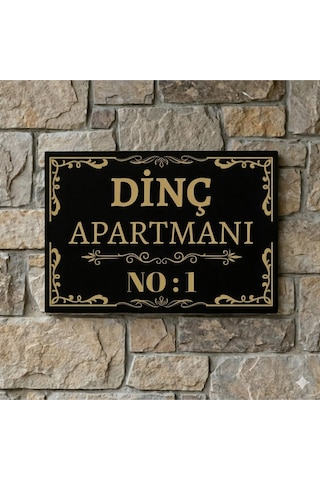 Kişiye Özel Metal Kapı Levhası Apartman Kapı Tabelası 20x30 Cm İsimli Bina Kapı Levhası