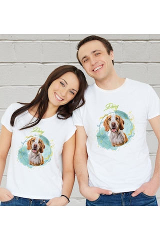 Bk Gift Kişiye Özel Evcil Hayvan Tasarımlı Beyaz Tişört-1, Sevgiliye Hediye, Arkadaşa Hediye, Trend T-shirt Kobitmeyencom33930 Bk Gift
