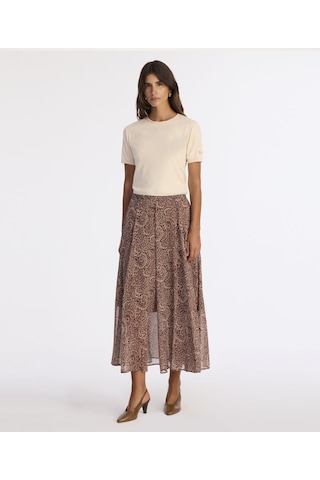 Yargıcı Kloş Normal Bel Etek 25kket4024x 208 Kahverengi