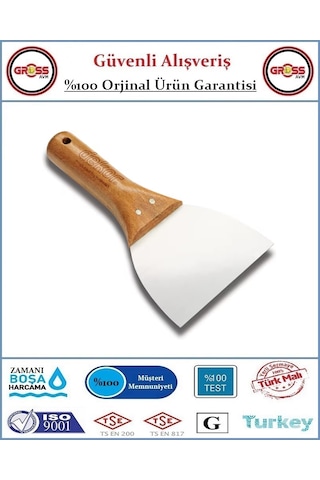 Dekor Ahşap Saplı Alçı & Macun Ispatulası - Yay Çeliği - 14cm