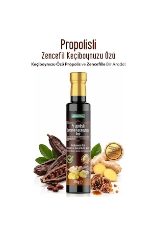 PROPOLİSLİ ZENCEFİLLİ KEÇİBOYNUZU ÖZÜ - 350 GR