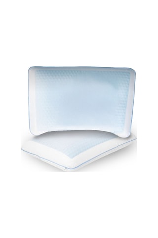 2 Adet Terletmeyen Visco Ortopedik Yastık,serinleten Jelli Yastık Çift Yönlü 60x40-15 Cm Beyaz