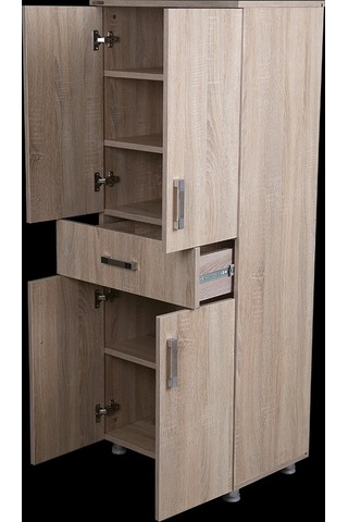 Çok Amaçlı Dolap Hard Model Parlak Cordoba Suntalem 5 Raf 1 Çekmece 180 El Yapım Ahşap