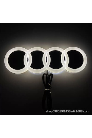 Audi 4d Işıklı Logo 18 5.8 Cm Beyaz Arma Logo Car Aksesuar Audi Illuminated Vehicle Logo Arma 4db