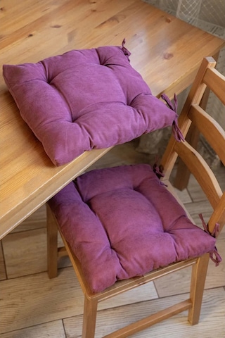 Slavıca Sandalyeye Takılan Bağcıklı Kare Yastık 40x40cm 363124952 Şarap Rengi