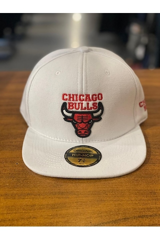Chicago Bulls Beyaz Renk Hip Hop Snapback Rapper Cap Şapka